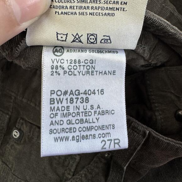 AG‎ Adriano Goldschmied Pants Womens 27R Brown The Legging Super Skinny Corduroy - Picture 5 of 8